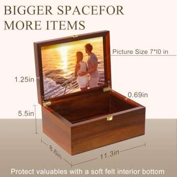 Elegant Keepsake Box with Photo Frame for Memories