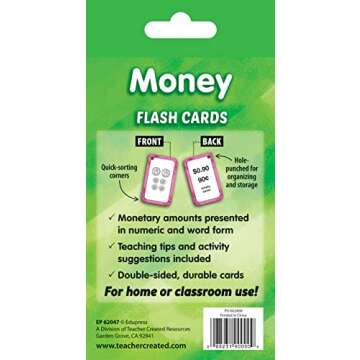 Teacher Created Resources Money Flash Cards (EP62047) 3-1/8" x 5-1/8"