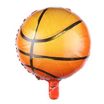 10pcs Basketball Balloons 18inch Basketball Birthday Decorations Aluminum Foil Sports Mylar Balloons Basketball Party Decorations Basketball Birthday Party Supplies