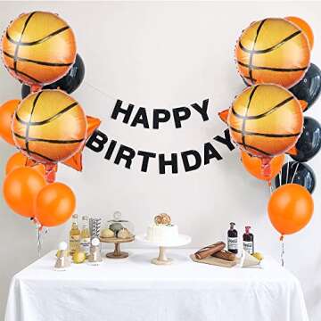 10pcs Basketball Balloons 18inch Basketball Birthday Decorations Aluminum Foil Sports Mylar Balloons Basketball Party Decorations Basketball Birthday Party Supplies