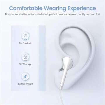 2 Packs USB C Headphones for iPhone 15 Type C Earbuds Wired Earphones with Mic & Remote Control Noise Cancelling for iPhone 15 pro, iPad Pro, Galaxy S23/S22/S21/S20/Ultra Note 10/20, Pixel 7/6/6a/5/4