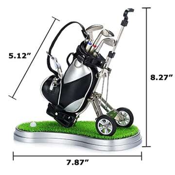 Jishi Golf Gifts for Men, Stocking Stuffers for Adults Men, White Elephant Gifts for Adults Golfers Dad Him Coworkers Boss Christmas Birthday, Funny Golf Pen Holder Desk Accessories Home Office Decor