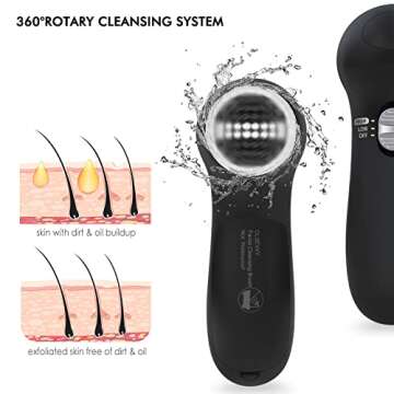 Facial Cleansing Brush Face Scrubber: CLSEVXY Electric Face Spin Cleanser Brushes with 6 Brush Heads for Deep Cleansing, Gentle Exfoliating, Removing Blackhead, Massaging