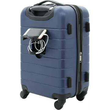 Wrangler Smart Luggage Navy 20-Inch Carry-On Set