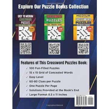 Easy Crossword Puzzle Book For Adults and Seniors - 100 Puzzles: Easy on the Eyes and Mind-Stimulating Challenges for Mental Relaxation and Eye Comfort