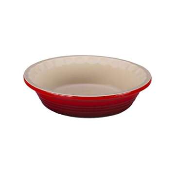 Le Creuset Heritage Stoneware Pie Pan, 5-Inch, Cerise