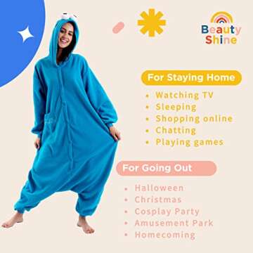 Beauty Shine Unisex Adult Cartoon Onesie Pajamas