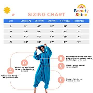 Beauty Shine Unisex Adult Cartoon Onesie Pajamas