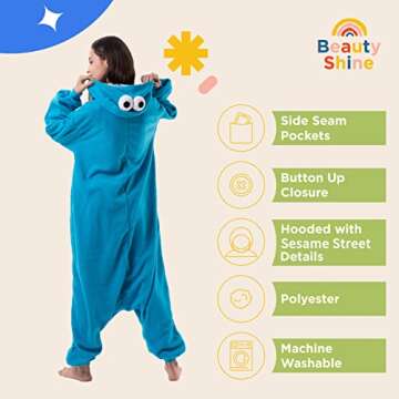 Beauty Shine Unisex Adult Cartoon Onesie Pajamas