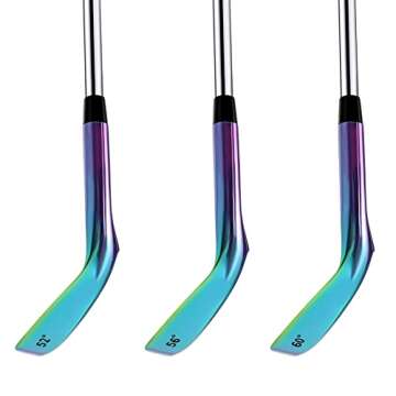 Lazrus Golf | Premium Quality Forged RH 52, 56, 60 Degree Golf Wedge Set for Exceptional Performance, Micro Milled Face Golf Wedges for Enhanced Spin | Mens Club (Rainbow, Rainbow 3 Wedges (52,56,60))