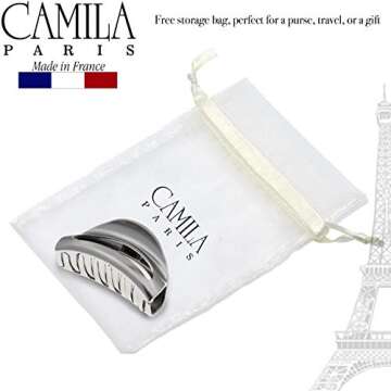 Camila Paris CP2909 French Hair Clip for Women Thick Hair for Long Curly Wavy Hair, Girls Hair Claw Clips Jaw, Durable Styling Big Claw Clip for Thick Hair, Strong Hold No Slip Grip, Made in France