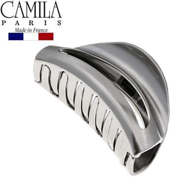 Camila Paris CP2909 French Hair Clip for Women Thick Hair for Long Curly Wavy Hair, Girls Hair Claw Clips Jaw, Durable Styling Big Claw Clip for Thick Hair, Strong Hold No Slip Grip, Made in France