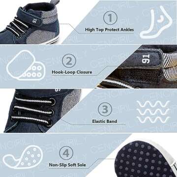 CENCIRILY Baby Boys Girls High Top Sneakers Soft Soles Anti Skid Infant Ankle Shoes Toddler Prewalker First Walking Crib Shoes