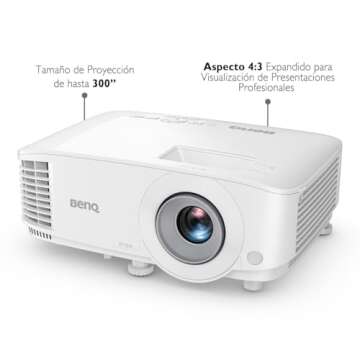 BenQ SVGA MS560 | DLP Business Projector | 4000 Lumens | Glass Lens for Image Accuracy and Clarity | Dual HDMI, VGA | Auto Keystone Correction | SmartEco Technology 70% less energy consumption