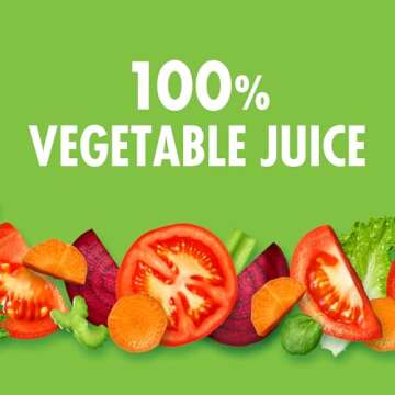 V8 Low Sodium Original 100% Vegetable Juice, Vegetable Blend with Tomato Juice, 5.5 Fl Oz - 8 Count (Pack of 6)