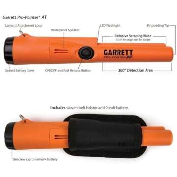 Garrett Pro-Pointer A.T. Pinpointer Metal Detector for Adults, Made in USA, Waterproof