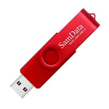 SamData 8GB USB Flash Drives 5 Pack 8GB Thumb Drives Memory Stick Jump Drive with LED Light for Storage and Backup (5 Colors: Black Blue Green Red Silver)