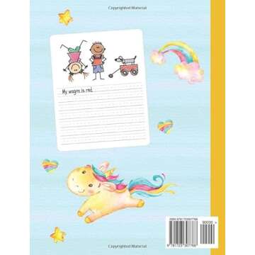 Yellow Unicorn Pastel Primary Story Journal Composition Book: Grade Level K-2 Draw and Write, Dotted Midline Creative Picture Notebook Early Childhood to Kindergarten (Fantasy Magical Creatures)