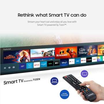 SAMSUNG 65-Inch Class Crystal UHD 4K TU690T Series HDR Smart TV Powered by Tizen w/Dolby Digital Plus, Direct Lit LED, Mobile Mirroring, Adaptive Sound, Alexa Built-in (UN65TU690T Model) (Renewed)