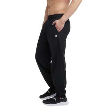 Champion Men’s Cotton Closed Bottom Yoga Pants - Black