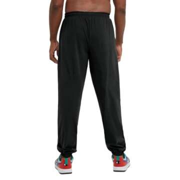 Champion Men’s Cotton Closed Bottom Yoga Pants - Black