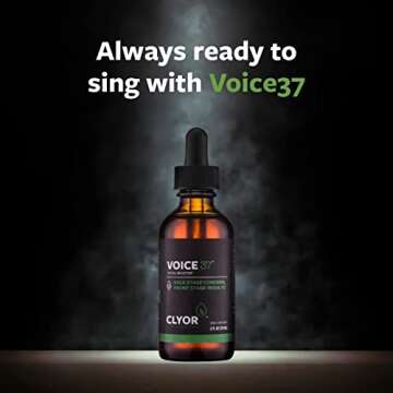 Voice37 - Singers Voice Remedy - All Natural Herbal Vocal Booster Formula to Lubricate Soothe and Relieve Hoarseness Dry Itchy Throat - Enhance Singing and Speaking - 1 oz - VOICE37 by Clyor