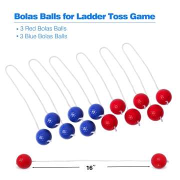 GSE Games & Sports Expert Premium Solid Wood Ladder Ball Toss Game Set with Ladder Ball Bolas & Carrying Case for Outdoor Backyard Lawn