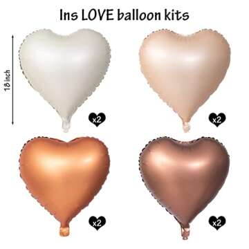 18 Inch Heart Balloons Foil Mylar Helium Balloons for Birthday Party Wedding Decorations Valentines Day Engagement Celebration Holiday Show Decorations (LOVE 8 Pcs)