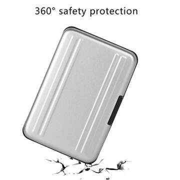 Qkenvo Aluminum Shock Resistant Carrying Box Memory Card Storage Case Holder 8 Slots for SD SDHC MMC Micro SD TF Cards Silver