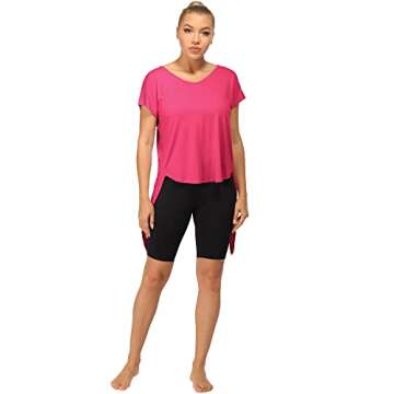 icyzone Open Back Workout Tops for Women - Athletic Activewear T-Shirts Exercise Yoga Shirts(Pack of 2)