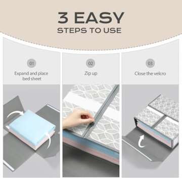 Yecaye 4 Pack Sheet Organizers and Storage, Bed Sheet Organizer for Linen Closet, Foldable Sheet Set Organizer with Clear Window and Label (Queen & King Size), Bedding Storage Box Container, Grey