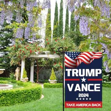 Trump Vance 2024 Garden Flag 12x18 Inch Double Sided Trump Vance Flags with Vivid Color for Yard Lawn Garden Decor, Home Decorative Flags Banner for House Sign Outside Decorations