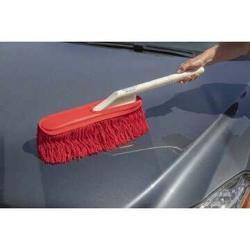 The Original California Car Duster California Car Duster 62443 Standard Car Duster with Plastic Handle, Red 25 Inch