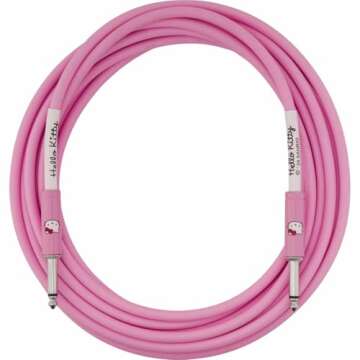 Fender Hello Kitty Instrument Cable, 18.6ft Guitar Cable, Pink