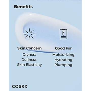 COSRX Hyaluronic Acid Moisturizing Cream, Long-lasting Hydration, Rich Moisturizer for Sensitive Skin 3.52 oz / 100g, Korean Skin Care, Animal Testing Free, Parabens Free