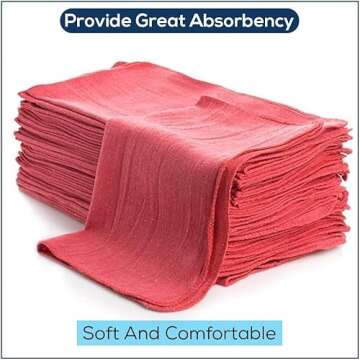 Red Commercial Grade Shop Towels - 100 Pack