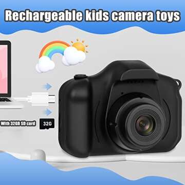 Vasttron Kids Camera,Portable Children Selfie Camera Toys Girls Boys Gifts for Age 3-12 Toddler HD Digital Video Cameras with 32GB SD Card