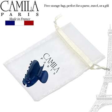 Camila Paris CP3428 French Hair Clip for Women, Girls Hair Claw Clips Jaw for Thick Hair for Long Curly Wavy Hair Fashion Styling Hair Accessories for Women, Strong Hold No Slip Grip, Made in France