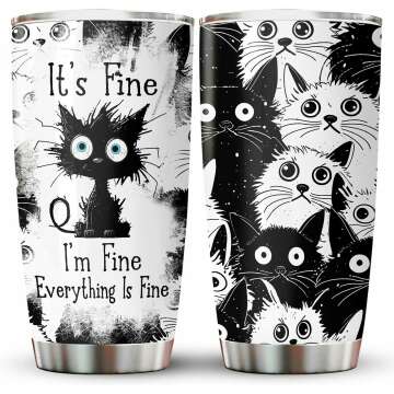 Crazy Cat Tumbler 20 oz - Perfect Halloween Gift for Cat Lovers