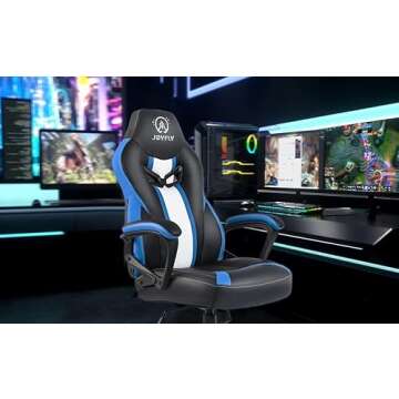 JOYFLY Gaming Chair, Gamer Chair for Adults Teens Silla Gamer Computer Chair Racing Ergonomic PC Office Chair （Blue）