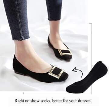 Ultra Low Cut Liner Socks Women No Show Non Slip Hidden Invisible for Flats Boat Summer 3 Pairs