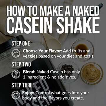 Naked Casein - 5Lb Micellar Casein Protein Powder - Bulk, GMO-Free, Gluten Free, Soy Free, Preservative Free - Stimulate Muscle Growth - Enhance Recovery - 76 Servings