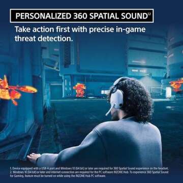 Sony INZONE H9 Wireless Gaming Headphones with Dual Sensor Noise Canceling Technology, Bluetooth Connectivity Over-Ear Headphones with 360 Spatial Sound, H9 Gaming Headset (WH-G900N)