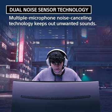 Sony INZONE H9 Wireless Gaming Headphones with Dual Sensor Noise Canceling Technology, Bluetooth Connectivity Over-Ear Headphones with 360 Spatial Sound, H9 Gaming Headset (WH-G900N)