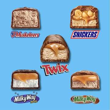 Mars SNICKERS, TWIX, MILKY WAY & 3 MUSKETEERS Fun Size Milk & Dark Chocolate Candy Bars, 30 Pieces (Pack of 8)