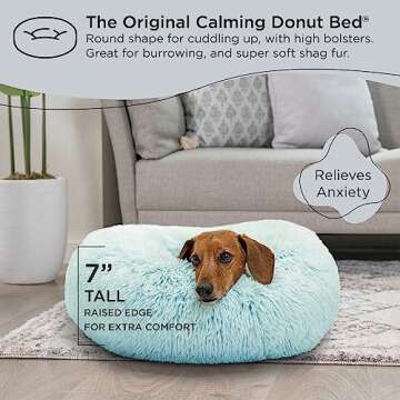 Calming Donut Dog & Cat Bed Baby Blue - 23"