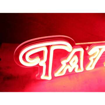 Vinray TATTOO LED Neon Studio Sign - 24x8 Inches