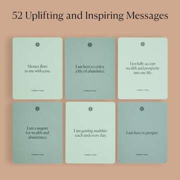 Intelligent Change Mindful Affirmation Cards for Financial Abundance, Daily Words of Inspiration, Self Affirmation Inspirational Gifts, Positive Affirmations with Display Stand, Deck of 52