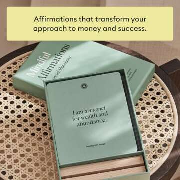 Intelligent Change Mindful Affirmation Cards for Financial Abundance, Daily Words of Inspiration, Self Affirmation Inspirational Gifts, Positive Affirmations with Display Stand, Deck of 52