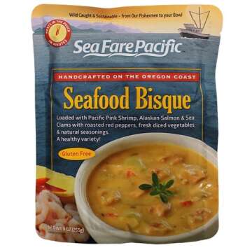 Sea Fare Pacific Seafood Bisque Soup, Gluten Free - 9 oz Pouch (Pack of 8)